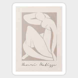 Henri Matisse Blue nude inspired, Neutral art Sticker